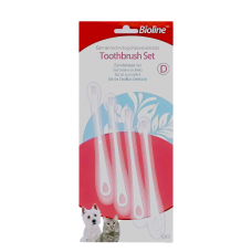 Bioline Dental Care Toothbrush for Cats & Dogs 4pcs