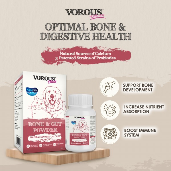 Vorous Pet Supplement Bone & Gut Powder 100g