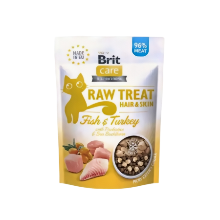 Brit Care Cats Raw Treats Fish Turkey Hair & Skin 40g (2 packs)