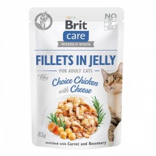 Brit Care Cat Fillets in Jelly Choice Chicken with Cheese 85g Carton (24 Pouches)