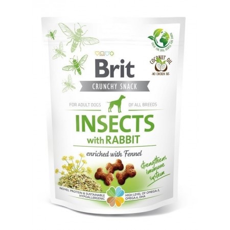Brit Care Crunchy Cracker Insects with Rabbit Enriched with Fennel Dog Treats 200g (3 Packs)