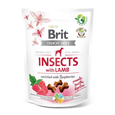 Brit Care Dog Crunchy Cracker Insects w/Lamb Enriched w/Raspberries 200g