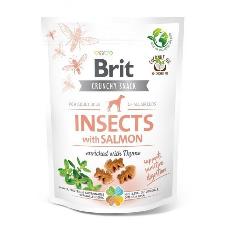 Brit Care Dog Crunchy Cracker Insects w/Salmon Enriched w/Thyme 200g