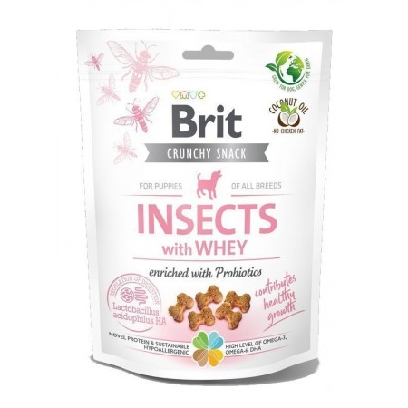 Brit Care Dog Crunchy Cracker Insects with Whey Enriched with Probiotics Dog Treats 200g