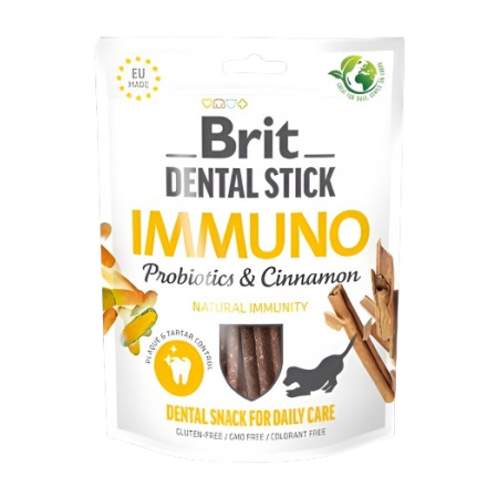 Brit Care Dog Dental Stick Immuno w/Probiotics & Cinnamon 251g