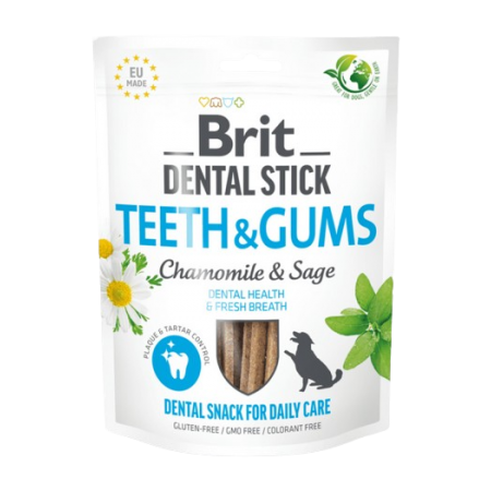 Brit Care Dog Dental Stick Teeth & Gums w/Chamomile & Sage​ 251g x2