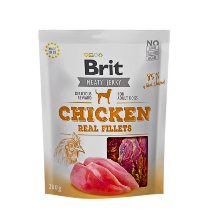 Brit Care Dog Treat Meaty Jerky Chicken Fillets 200g x2