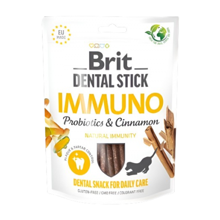 Brit Dog Dental Stick Immuno w/Probiotics & Cinnamon 251g