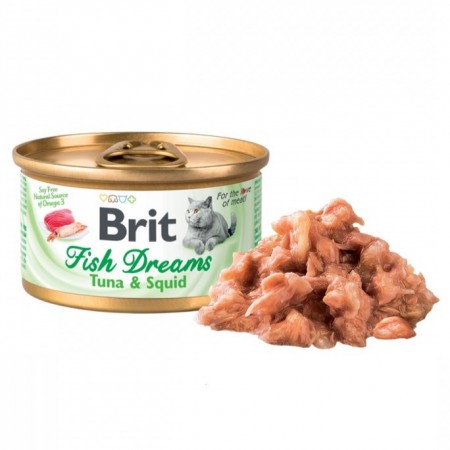 Brit Fish Dreams Tuna & Squid Cat Can Food 80g