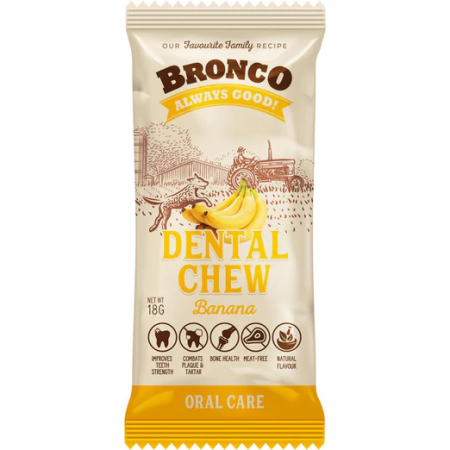 Bronco Dog Treats Dental Chew Banana 18g (10 Packs)