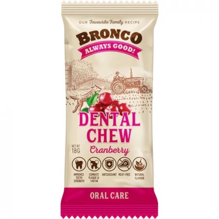 Bronco Dog Treat Dental Chew Cranberry 18g (10 Packs)