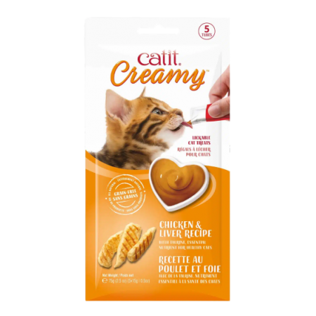 Catit Cat Treat Creamy Puree Chicken Liver 75gx4