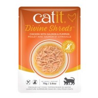 Catit Cat Wet Food Divine Shreds Chicken With Salmon & Pumpkin 75g/2.6oz (18 packs)