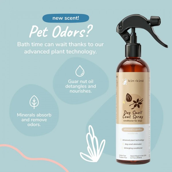 Kin+Kind Dog spray Odor Neutralizer (Almond & Vanilla) 354ml