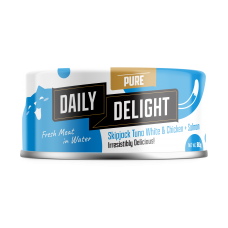 Daily Delight Cat Pure Skipjack Tuna & Chicken w/Salmon 80g