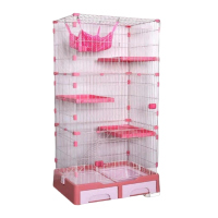 Deluxe Pet Multifunctional Cage Large Pink