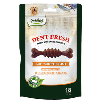 Dentalight Dog Treat 3" Dent Fresh 360° Toothbrush Coat Care (18 pcs/150g)