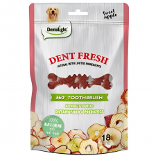 Dentalight Dog Treat 3" Dent Fresh Fruit 360° Toothbrush Sweet Apple (18 pcs/150g)