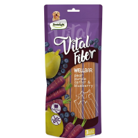 Dentalight Dog Treat Fruit & Veggie Vital Fiber Wellbar 8" Pear, Purple Carrot, Blueberry Medium (3 pcs/250g)