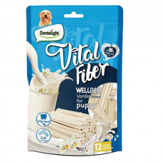 Dentalight Dog Treat Goat's Milk Vital Fiber Wellbar 3" Vanilla Flavour (12 pcs/80g)