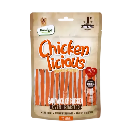 Dentalight Dog Treats Jerky Chicken Sandwich 70g (5 packs)