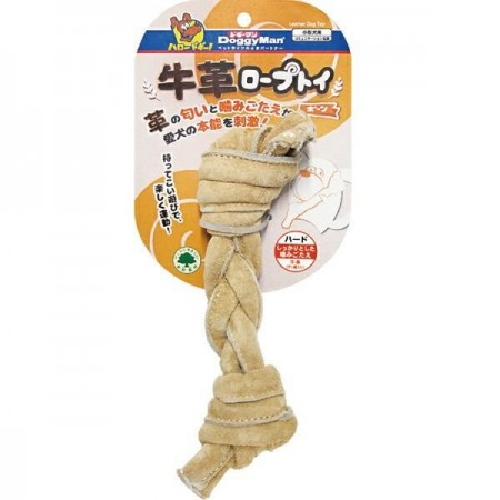 DoggyMan Toy Cowhide Rope Bone