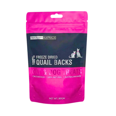 Freeze Dry Australia Pet Treat Quail Backs 80g