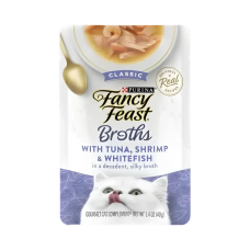 Fancy Feast Broths Classic Tuna, Shrimp & Whitefish 40g (16 Pouches)