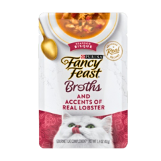 Fancy Feast Broths Seafood Bisque w/Accents of Real Lobster 40g (16 Pouches)