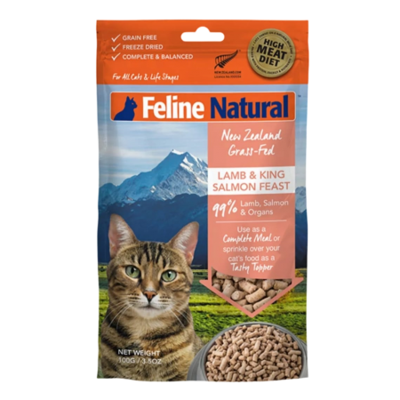 Feline Natural Freeze Dried Lamb & King Salmon Feast Cat Food 100g