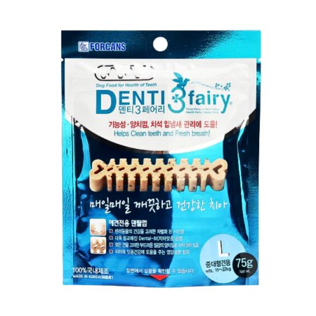 Forcans Dog Treat Dental Chew Fairy Denti 3 Large 75g