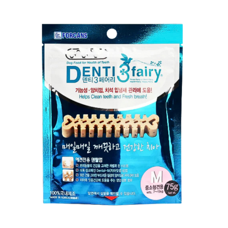 Forcans Dog Treat Dental Chew Fairy Denti 3 Medium 75g