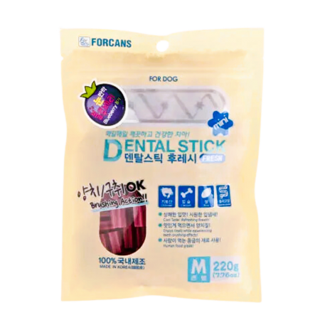 Forcans Dog Treat Dental Stick Blueberry Medium 220g (2 packs)
