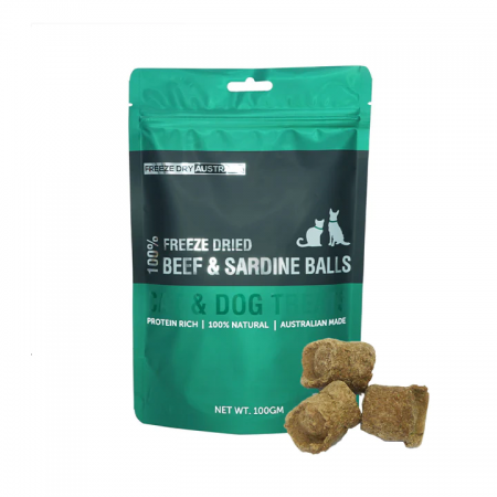 Freeze Dry Australia Pet Treat Beef & Sardine Balls 100g