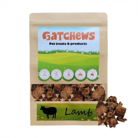 Gatchews Dog Treats Lamb Lung Cubes (100g)