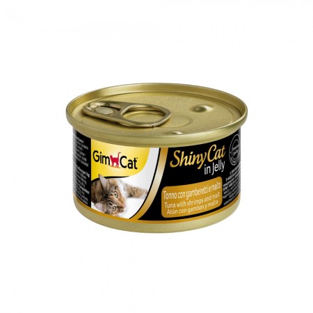 GimCat ShinyCat In Jelly Tuna with Shrimps & Malt 70g (24 Cans)