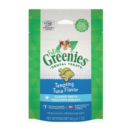 Feline Greenies Dental Treats Tempting Tuna 60g (2 Packets)