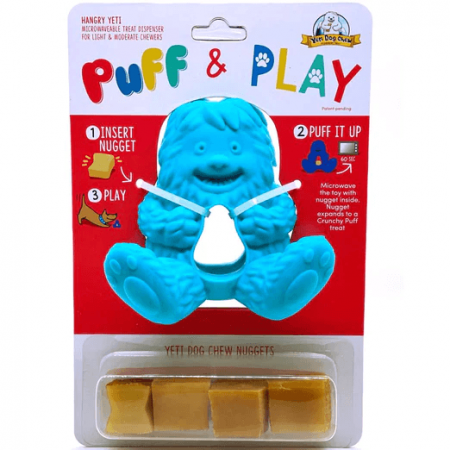 Himalayan Dog Chew Toy Yeti Puff & Play Hangry (Blue)