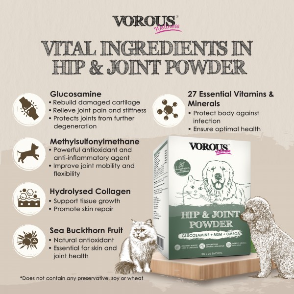 Vorous Pet Supplement Hip & Joint Powder (3g x 30)
