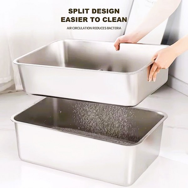Rubeku Litter Box w/Sift Stainless Steel