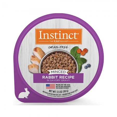 Instinct Cat Wet Food Minced Cup Recipe Rabbit 3.5oz (6 cups)