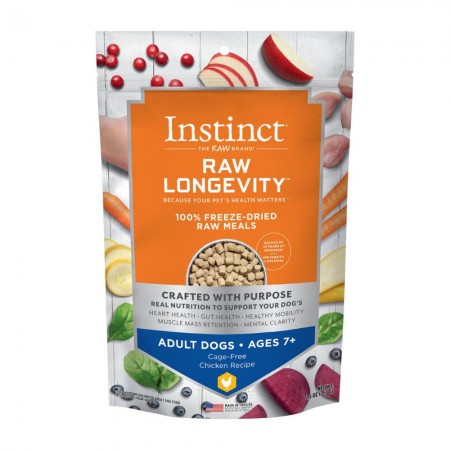 Instinct Raw Longevity Freeze-Dried Chicken Meals Adult 7+ Dog Dry Food 9.5oz