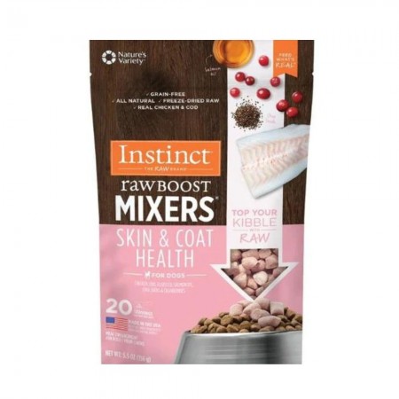 Instinct Dog Freeze Dried Raw Mixers Skin & Coat Chicken & Cod 5.5oz