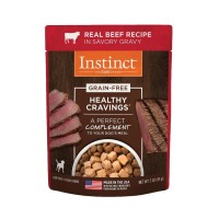 Instinct Healthy Cravings Grain-Free Real Beef Recipe in Savory Gravy Dog Wet Food Topper 3oz (6 Packs)