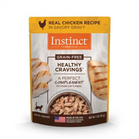 Instinct Healthy Cravings Grain-Free Real Chicken Recipe in Savory Gravy Cat Wet Food Topper 3oz