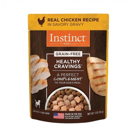 Instinct Healthy Cravings Grain-Free Real Chicken Recipe in Savory Gravy Dog Wet Food Topper 3oz (6 Packs)