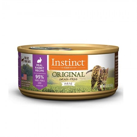 Instinct Original Grain-Free Pate Real Rabbit Recipe Cat Wet Canned Food 5.5oz