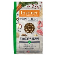 Instinct Raw Boost Kibble + Raw Freeze Dried Whole Grain Lamb and Oatmeal Recipe Dog Dry Food 4.5lb