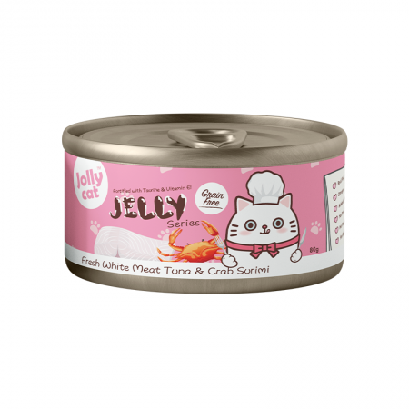Jolly Cat Jelly Series Fresh White Meat Tuna And Crab Surimi 80g (24 cans)