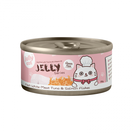 Jolly Cat Jelly Series Fresh White Meat Tuna And Salmon Flakes 80g (24 cans)